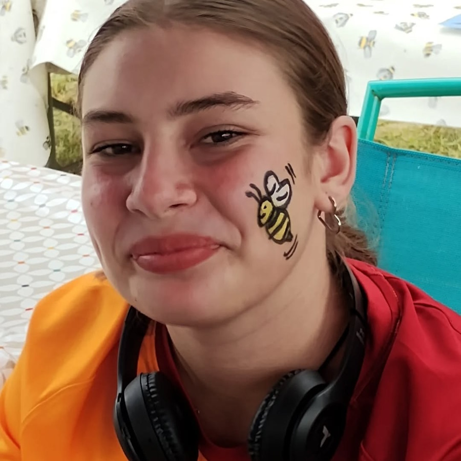 face painting in the community garden