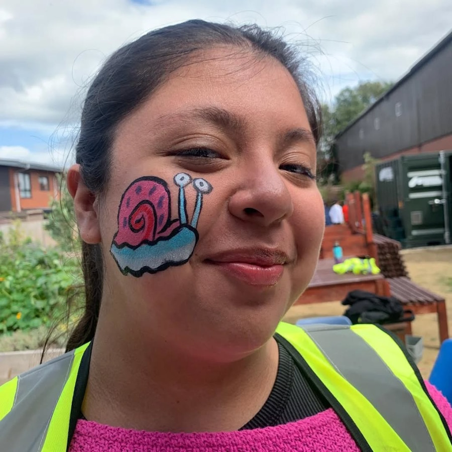 face painting in the community garden